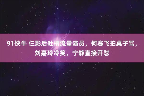 91快牛 仨影后吐槽流量演员，何赛飞拍桌子骂，刘嘉玲冷笑，宁静直接开怼