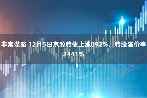 非常谋略 12月5日京源转债上涨092%，转股溢价率2441%